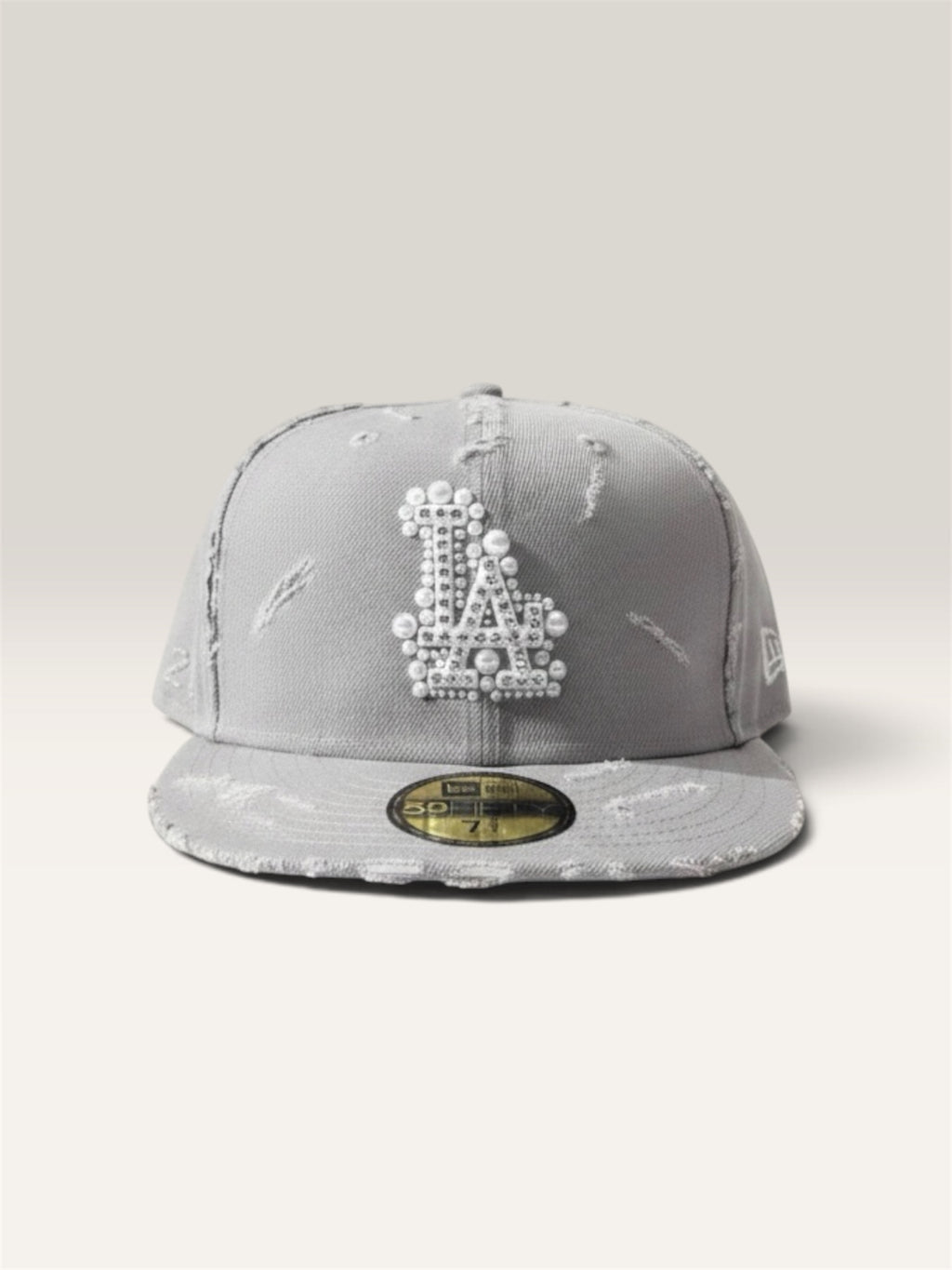 SOSACUSTOMS "Lightgrey Distressed Diamond Cap" – Customized New Era Cap