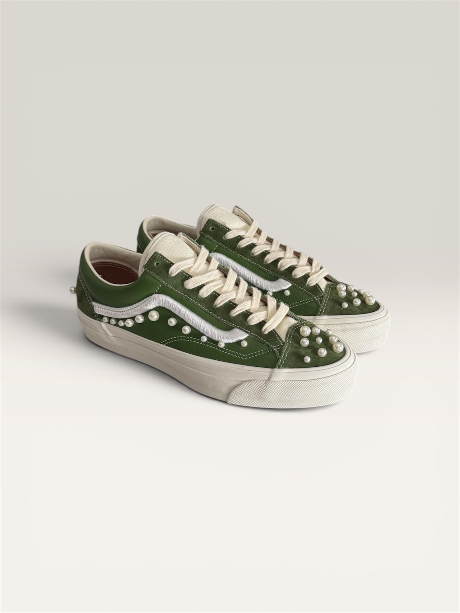 Custom Pearl Vans (Olive Green Pearl Skates)