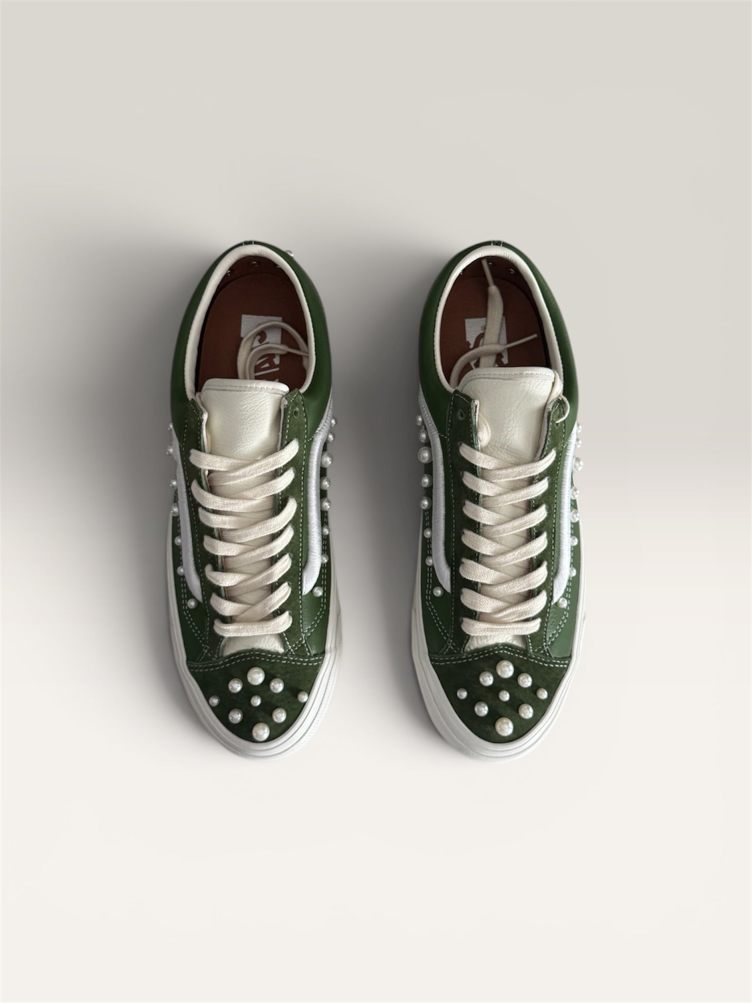 Custom Pearl Vans (Olive Green Pearl Skates)