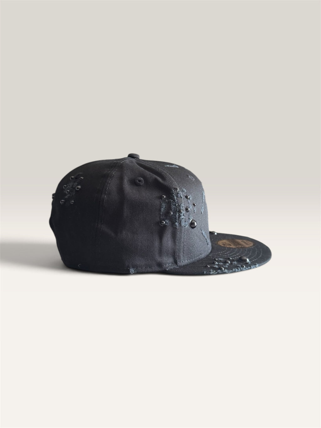 Custom New Era Cap (Black on Black Pearl Distressed Cap)