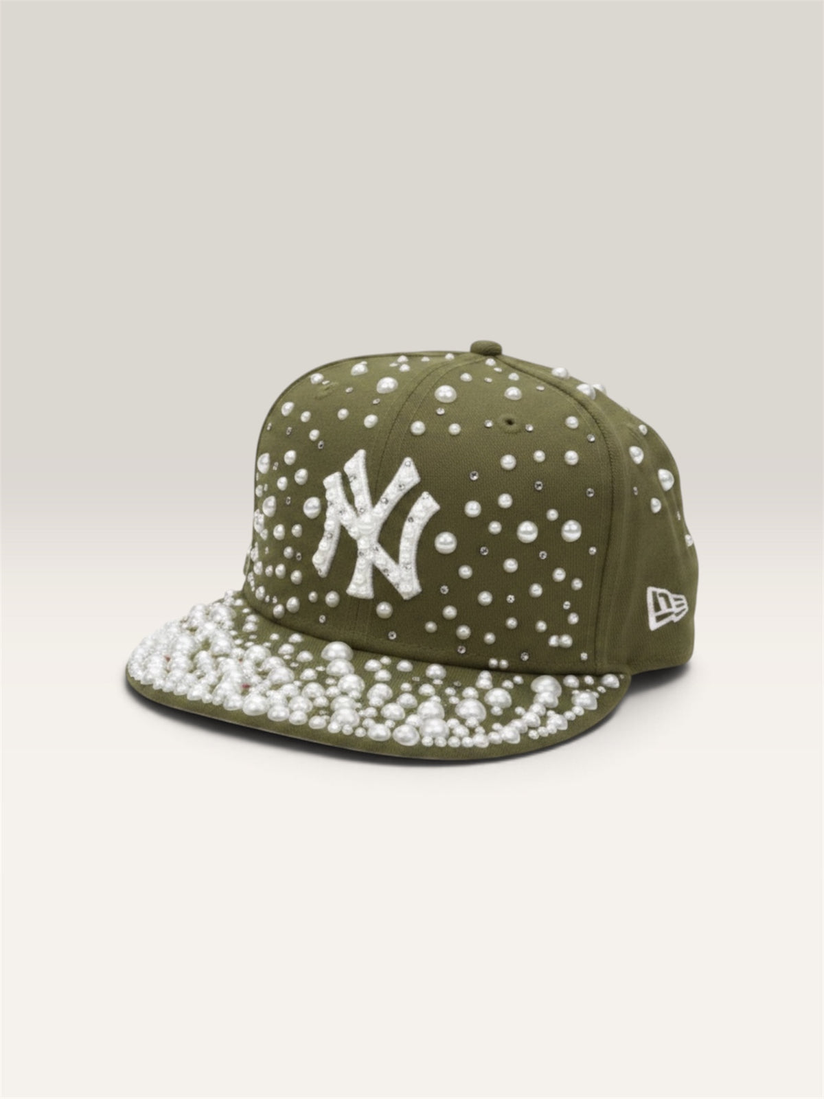 SOSACUSTOMS "Olive Presidential Pearl Cap" – Customized New Era Cap