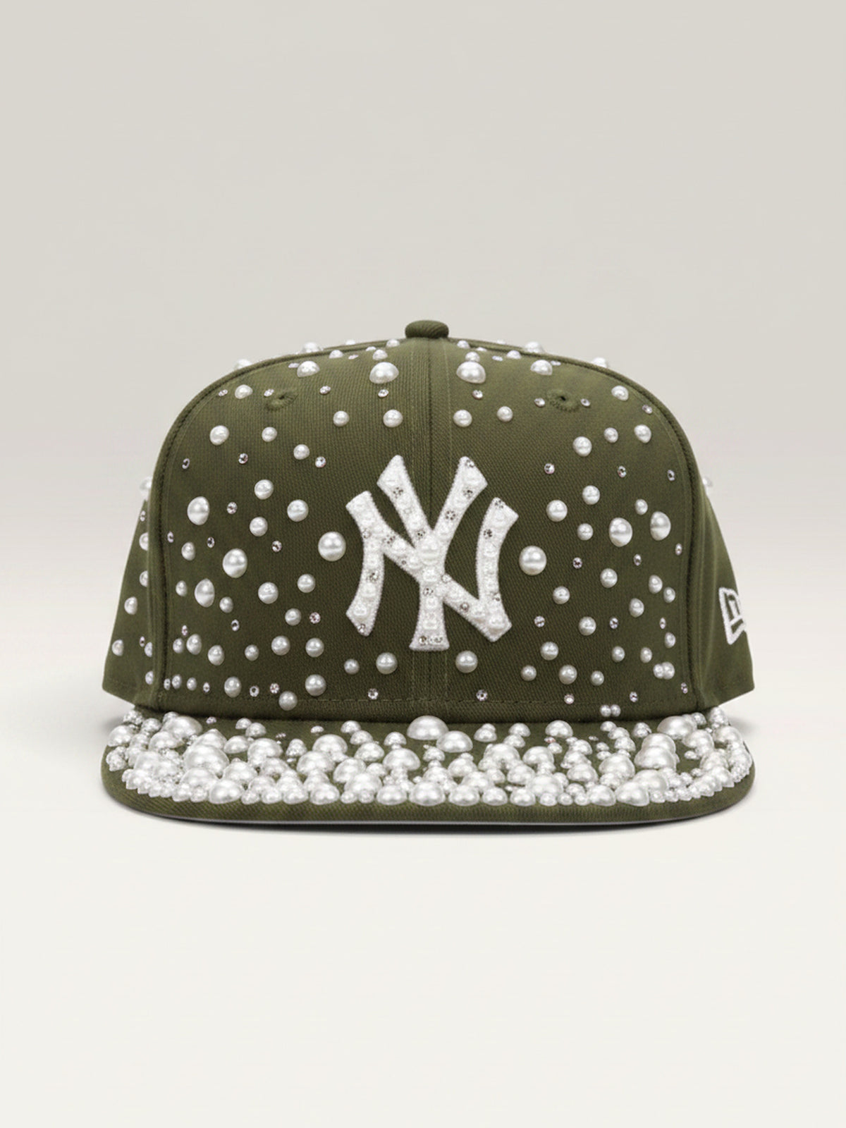 SOSACUSTOMS "Olive Presidential Pearl Cap" – Customized New Era Cap